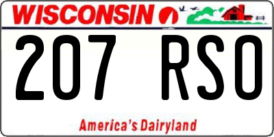 WI license plate 207RSO