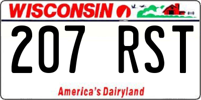 WI license plate 207RST