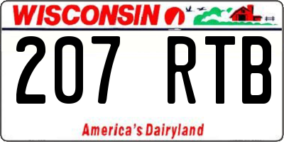 WI license plate 207RTB