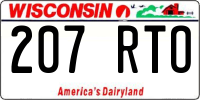 WI license plate 207RTO