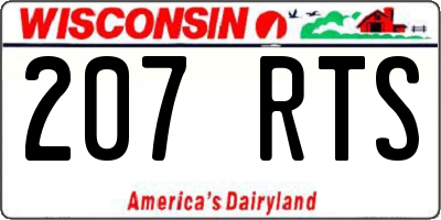 WI license plate 207RTS