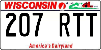 WI license plate 207RTT