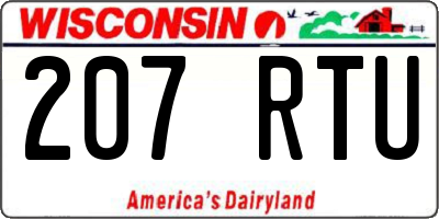 WI license plate 207RTU