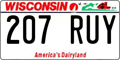 WI license plate 207RUY