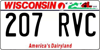 WI license plate 207RVC