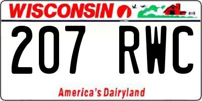 WI license plate 207RWC