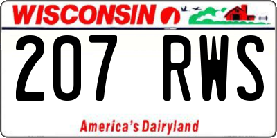 WI license plate 207RWS
