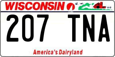 WI license plate 207TNA