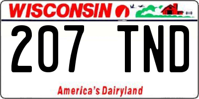 WI license plate 207TND