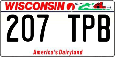 WI license plate 207TPB