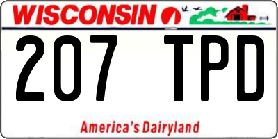 WI license plate 207TPD