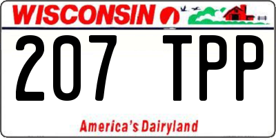 WI license plate 207TPP