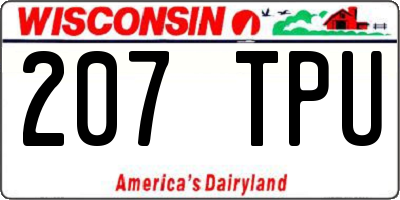WI license plate 207TPU