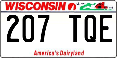 WI license plate 207TQE