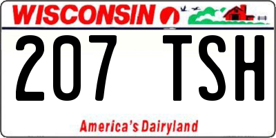 WI license plate 207TSH