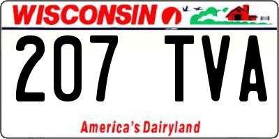 WI license plate 207TVA
