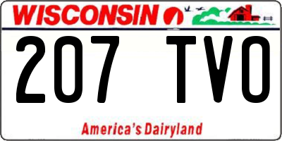 WI license plate 207TVO