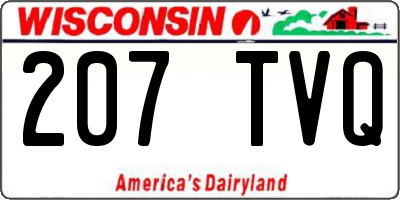 WI license plate 207TVQ