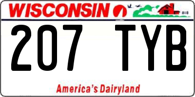 WI license plate 207TYB
