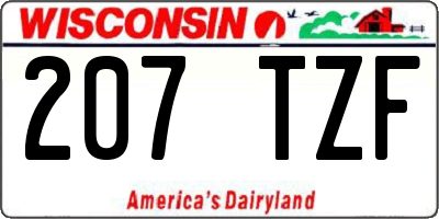 WI license plate 207TZF