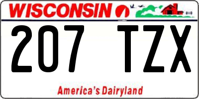 WI license plate 207TZX