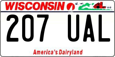 WI license plate 207UAL