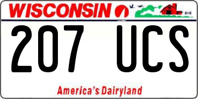 WI license plate 207UCS