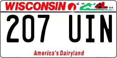 WI license plate 207UIN
