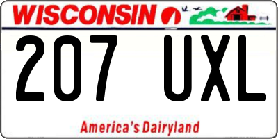 WI license plate 207UXL