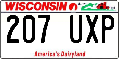 WI license plate 207UXP