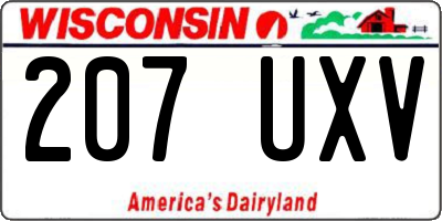 WI license plate 207UXV