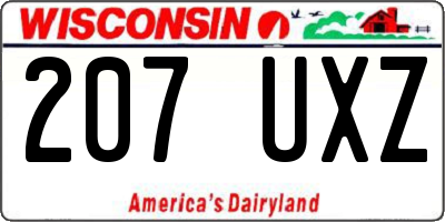 WI license plate 207UXZ