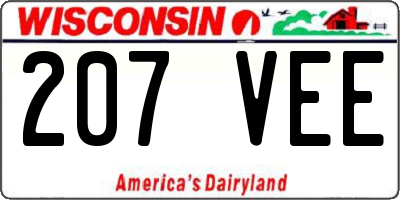 WI license plate 207VEE