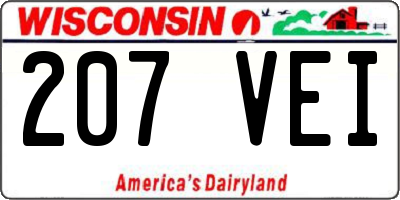 WI license plate 207VEI