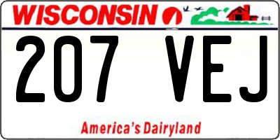 WI license plate 207VEJ