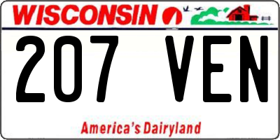 WI license plate 207VEN