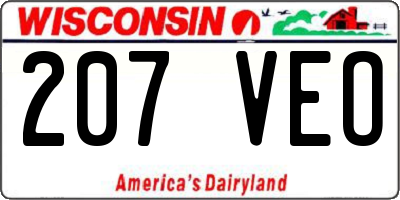 WI license plate 207VEO