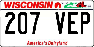 WI license plate 207VEP