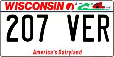 WI license plate 207VER