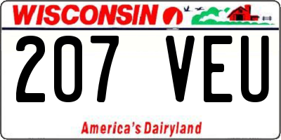 WI license plate 207VEU