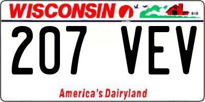 WI license plate 207VEV