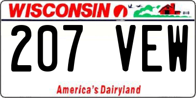 WI license plate 207VEW