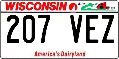 WI license plate 207VEZ