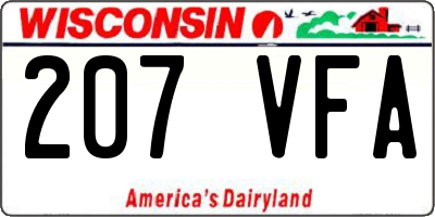 WI license plate 207VFA