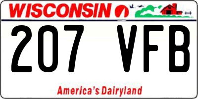 WI license plate 207VFB