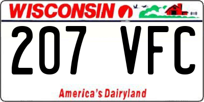 WI license plate 207VFC