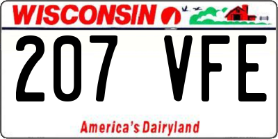WI license plate 207VFE