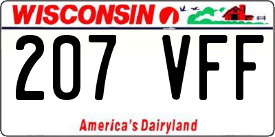 WI license plate 207VFF
