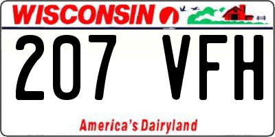 WI license plate 207VFH