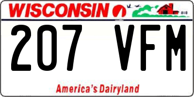 WI license plate 207VFM